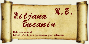 Miljana Bučanin vizit kartica